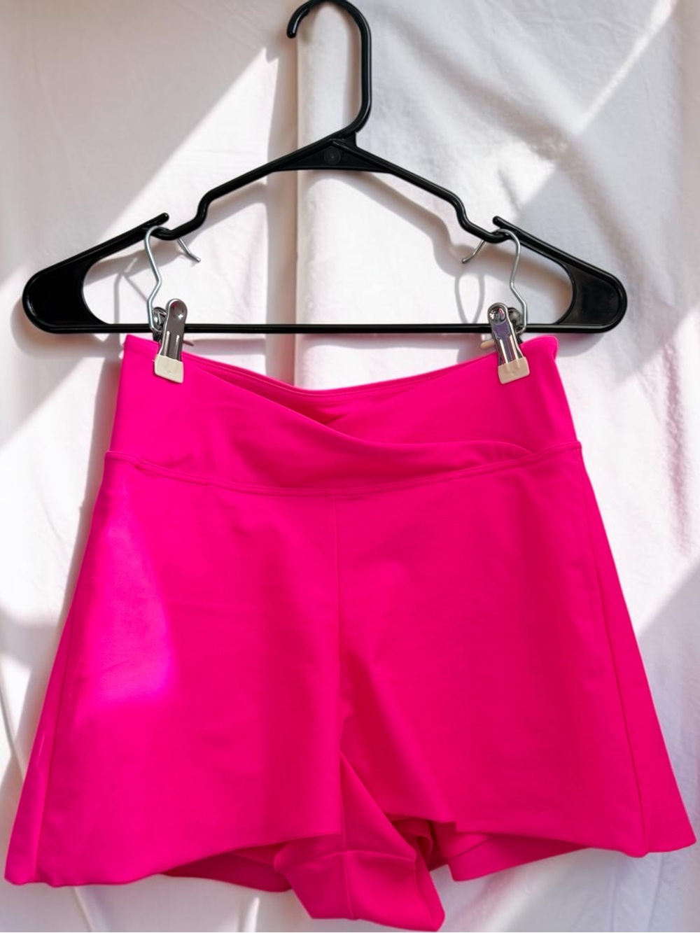 High-Waist Athletic Skort Shorts in Hot Pink